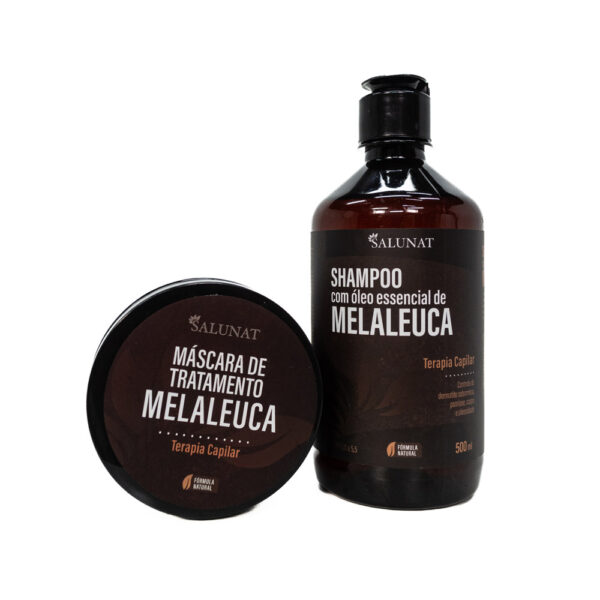 KIT SHAMPOO 500ML E MASCARA DETOX MELALEUCA DERMATITE SEBORREICA, PSORIASE e OLEOSIDADE