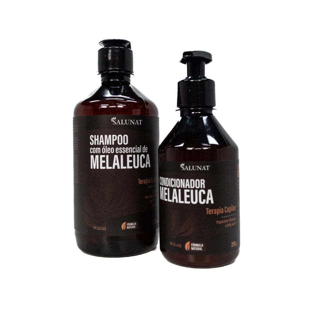 KIT SHAMPOO 500ML E CONDICIONADOR MELALEUCA DERMATITE SEBORREICA, PSORIASE e OLEOSIDADE